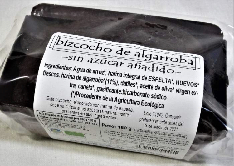 Bizcocho algarroba 180gs BIOGREDOS