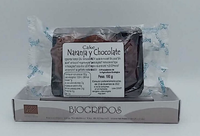 Bizcocho naranja y chocolate 180g BIOGREDOS