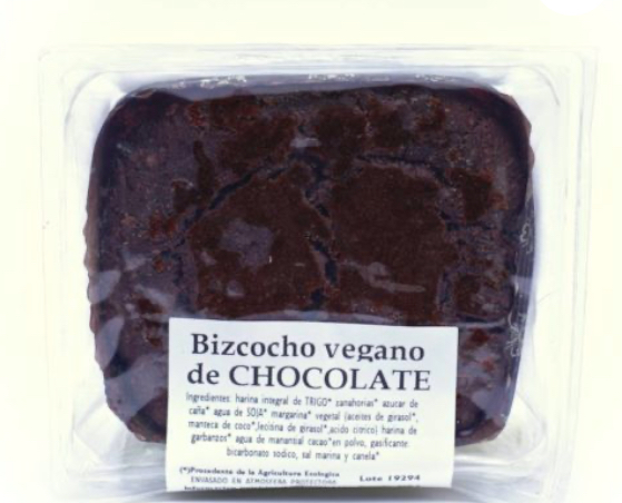 Bizcocho vegano de chocolate 250gs BIOGREDOS