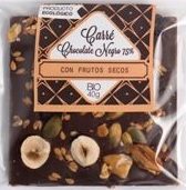 Chocolate Carré negro con frutos secos 40g. ISABEL