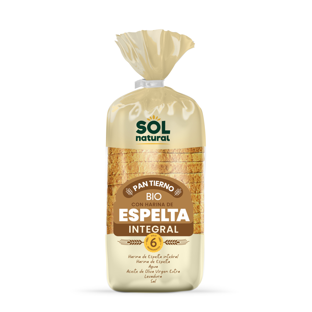 PAN TIERNO MOLDE ESPELTA INTEGRAL SOL NATURAL 400G