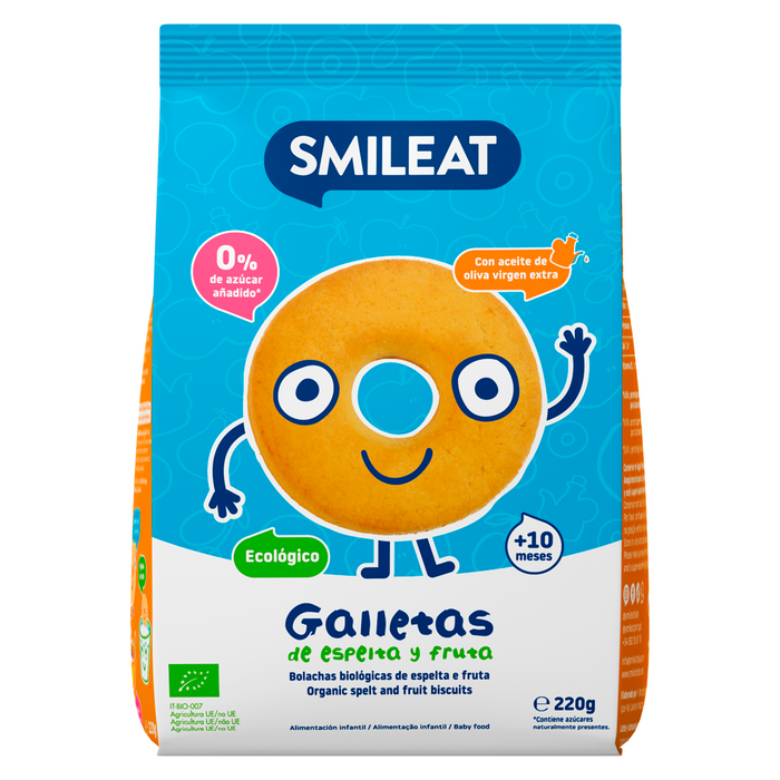 GALLETAS ESPELTA FRUTA SMILEAT 220G