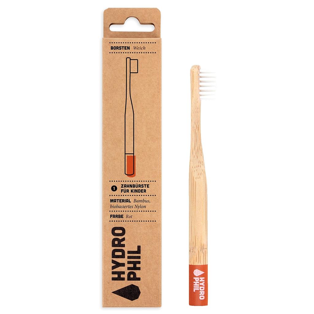 Cepillo dientes bambu niñx rojo HYDROPHIL