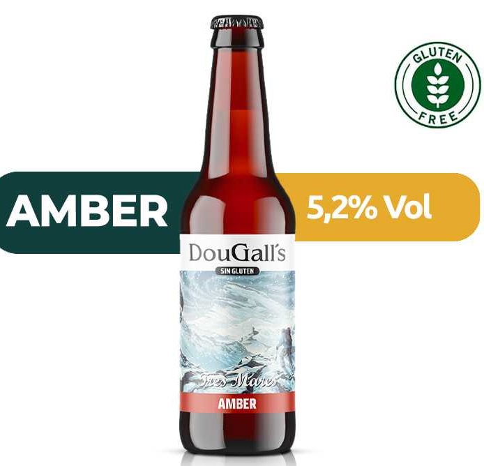 CERVEZA AMBER SIN GLUTEN DOUGALLS 33CL