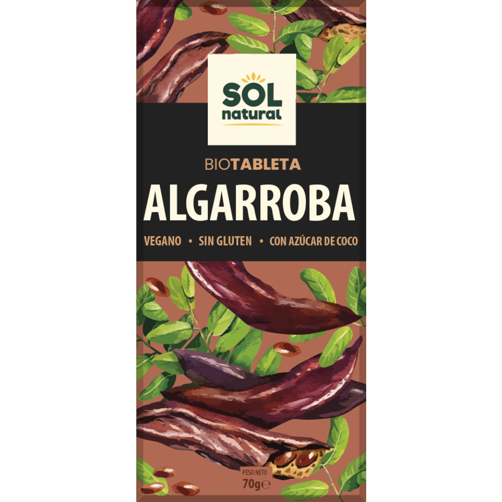 CHOCOLATE ALGARROBA S/GLUTEN SOL NATURAL 70G