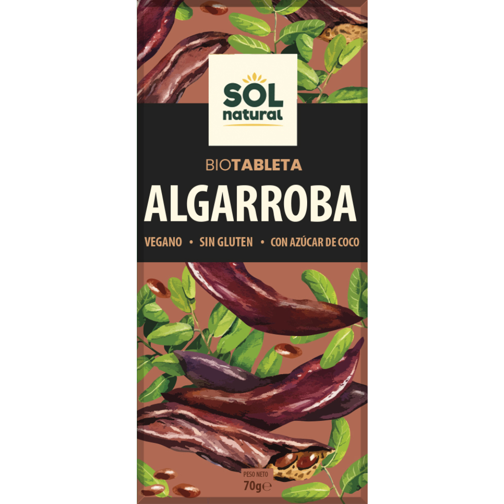 Chocolate de algarroba Sin Gluten 70g SOL NATURAL