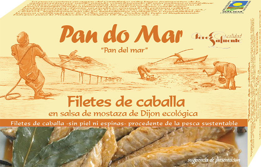 Filetes de caballa en salsa mostaza ecologica 120g PAN DO MAR