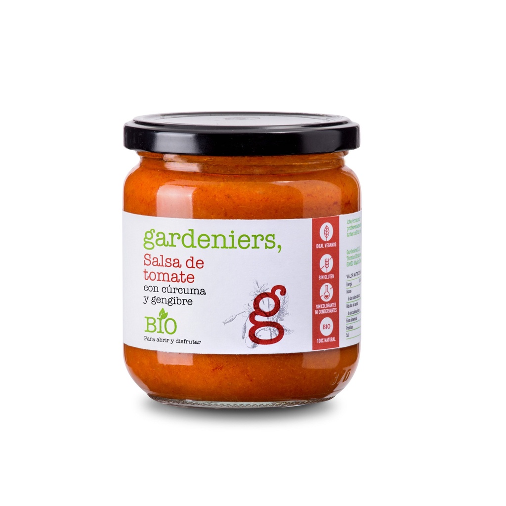 Salsa tomate curcuma jengibre 340g GARDENIERS