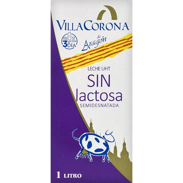 LECHE SEMI SIN LACTOSA VILLACORONA 1L