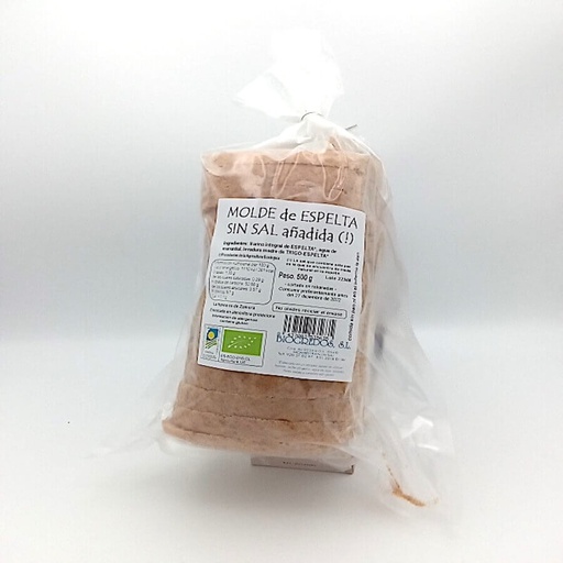 [07765] PAN MOLDE ESPELTA SIN SAL AÑADIDA BIOGREDOS 500G