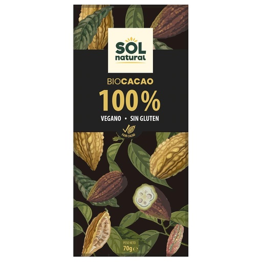 [1403] CHOCOLATE PURO 100%  SOL NATURAL 70G