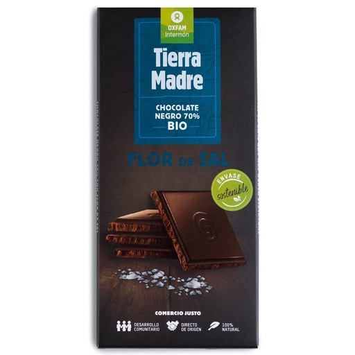 [336] CHOCOLATE NEGRO 70% FLOR SAL TIERRA MADRE 100G