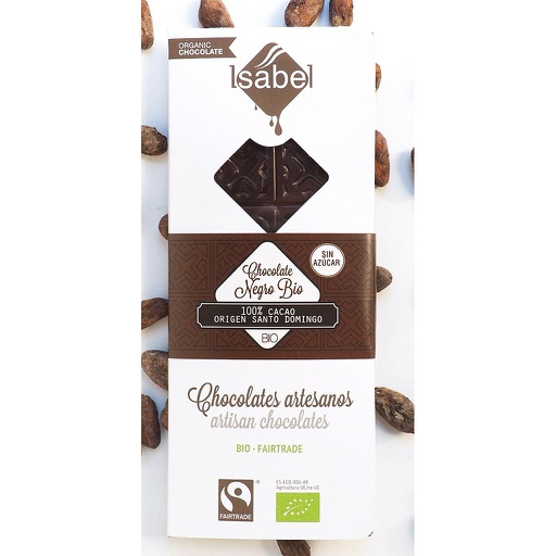 [1946] CHOCOLATE NEGRO 100% SIN AZUCAR ISABEL 80G