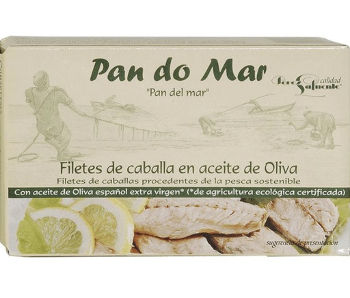 [1963] Filetes caballa en aceite oliva ecologico 120g PAN DO MAR
