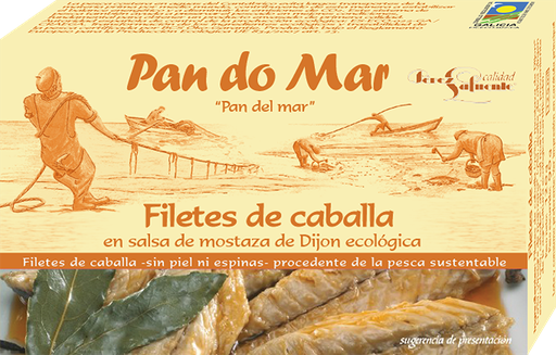 [802] Filetes de caballa en salsa mostaza ecologica 120g PAN DO MAR