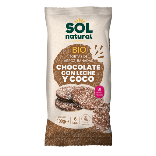 [1341] Tortas arroz chocolate y Coco 100g SOL NATURAL