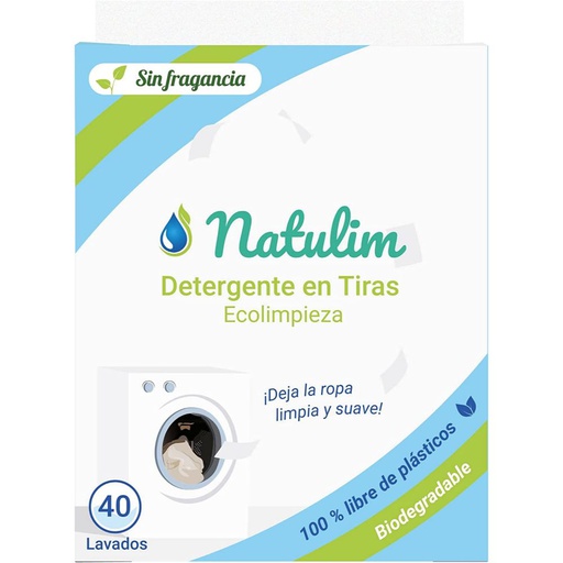[3760] DETERGENTE TIRAS S/FRAGANCIA NATULIM 40LAV